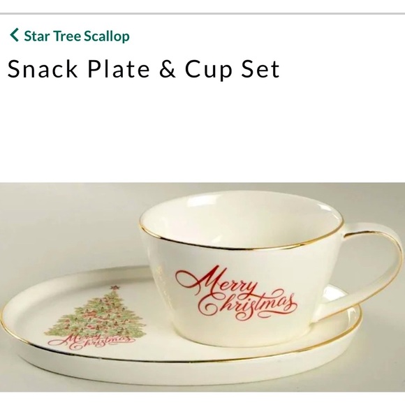 Star Tree Scallop
by GRACE'S TEA-WARE Snack Plate & Cup Set - Picture 1 of 8